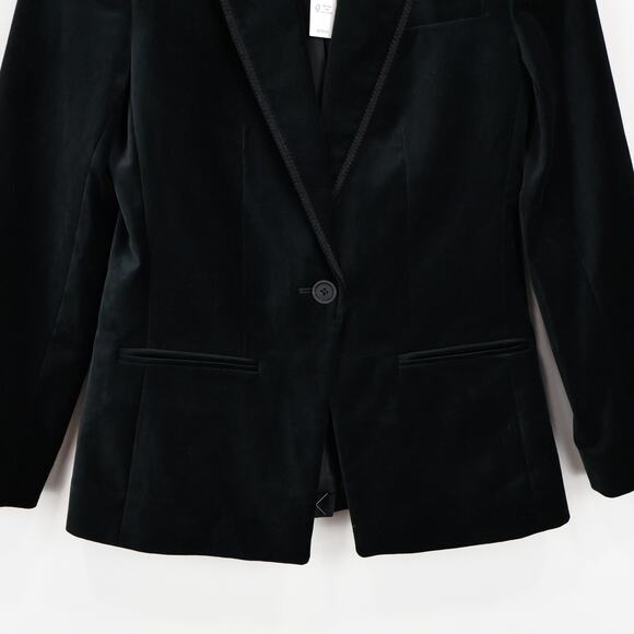 J.Crew Single Breasted Alexandra Sleek Velvet Black Blazer Size 0 NWT - Picture 6 of 11